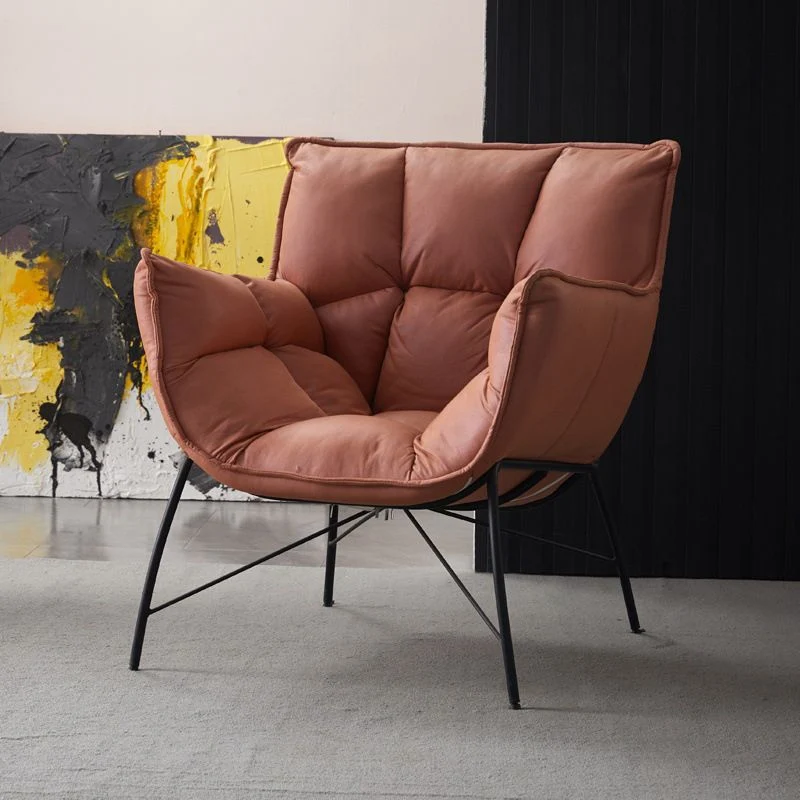 Poltrona contemporanea ampia da 28,3 pollici ecopelle con braccioli svasati Clearhalo
