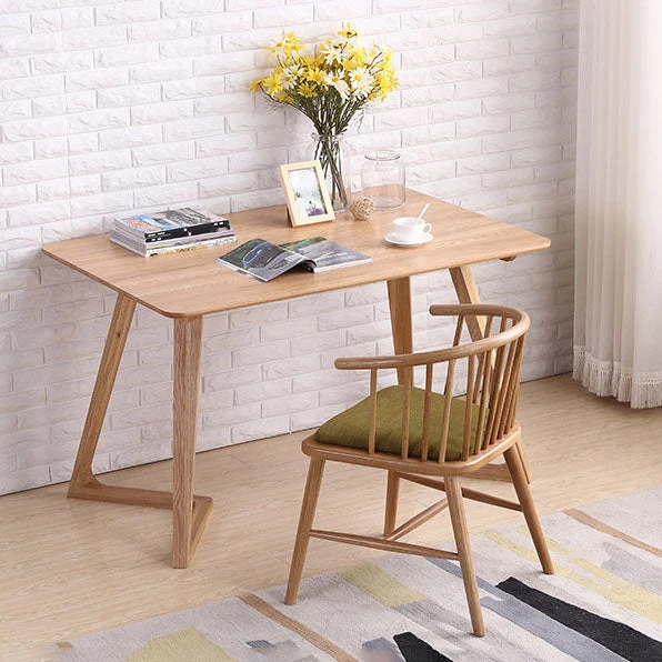 Poltrona contemporanea legno Sedia da pranzo con schienale Windsor naturale per cucina Clearhalo