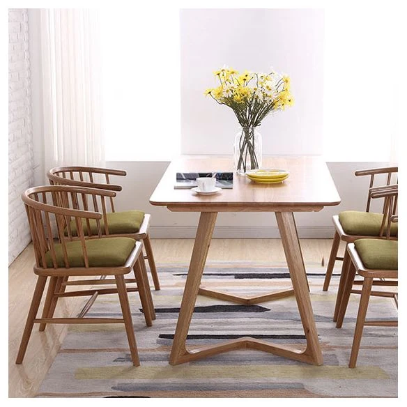 Poltrona contemporanea legno Sedia da pranzo con schienale Windsor naturale per cucina Clearhalo