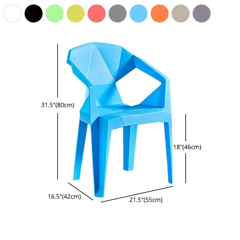 Poltrona da cucina moderna impilabile plastica con schienale doghe Clearhalo