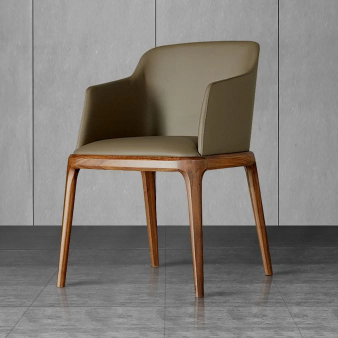 Poltrona da hotel scandinava pelle con finitura opaca e schienale massiccio, sedia da pranzo (set di 2) Clearhalo