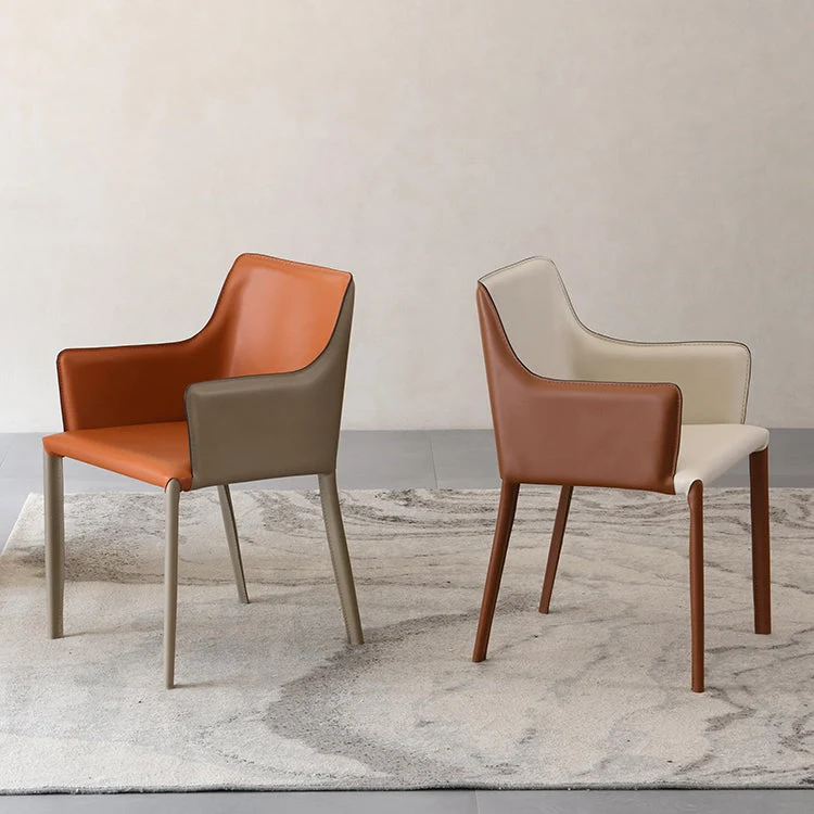 Poltrona imbottita Poltrona da pranzo moderna per interni ecopelle con struttura metallo Clearhalo