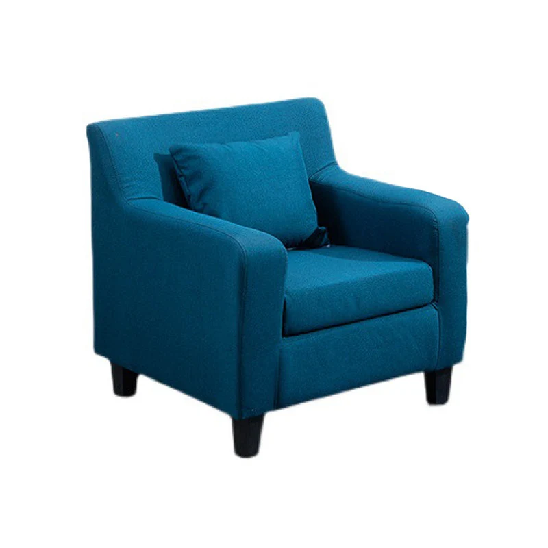 Poltrona larga 24,4 pollici lino/ecopelle con schienale e quattro gambe di base Clearhalo