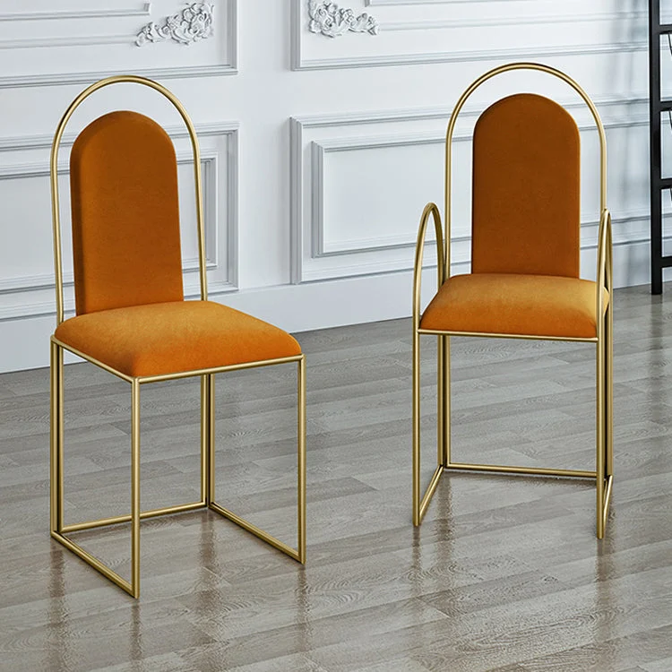 Poltrona laterale imbottita per sedie da sala da pranzo metallo glamour per uso domestico Clearhalo