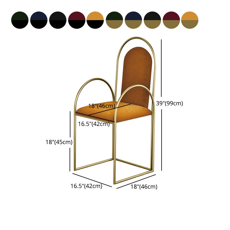 Poltrona laterale imbottita per sedie da sala da pranzo metallo glamour per uso domestico Clearhalo