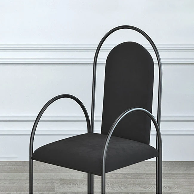 Poltrona laterale imbottita per sedie da sala da pranzo metallo glamour per uso domestico Clearhalo