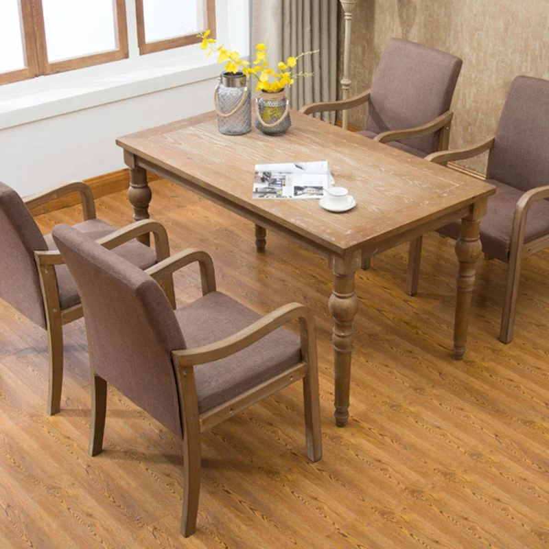 Poltrona per la casa contemporanea Sedia da sala da pranzo legno imbottito con schienale massiccio Clearhalo