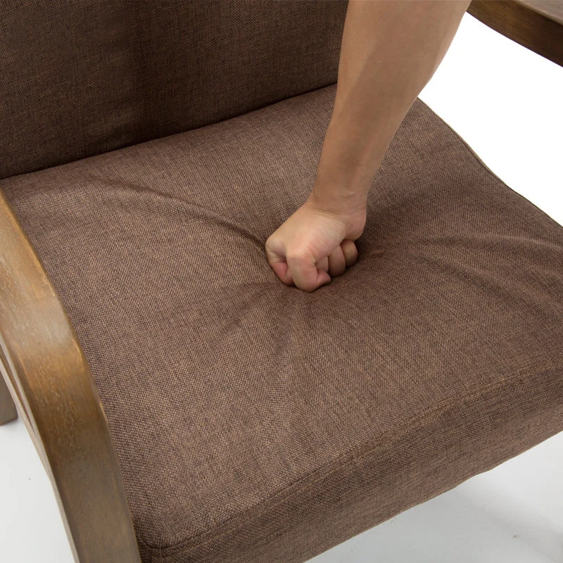Poltrona per la casa contemporanea Sedia da sala da pranzo legno imbottito con schienale massiccio Clearhalo