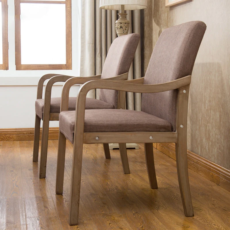 Poltrona per la casa contemporanea Sedia da sala da pranzo legno imbottito con schienale massiccio Clearhalo