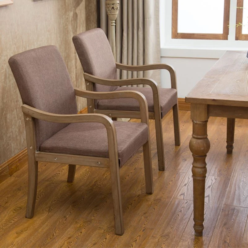 Poltrona per la casa contemporanea Sedia da sala da pranzo legno imbottito con schienale massiccio Clearhalo