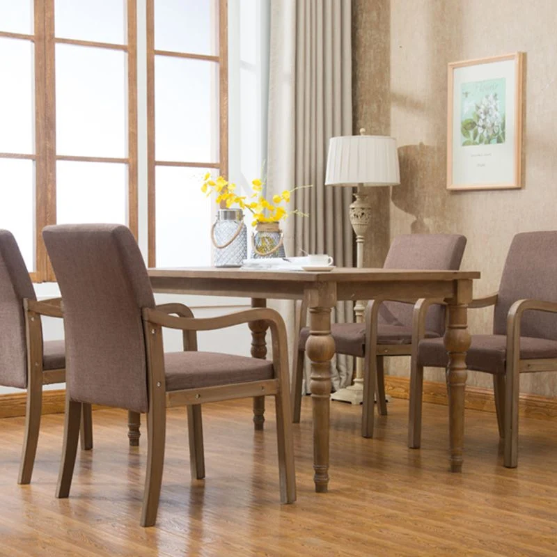 Poltrona per la casa contemporanea Sedia da sala da pranzo legno imbottito con schienale massiccio Clearhalo