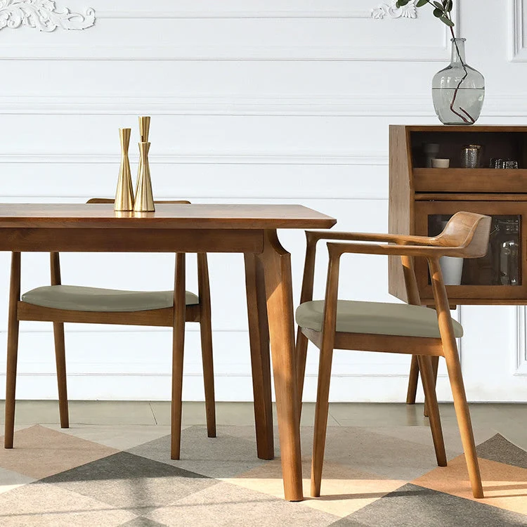 Poltrona da pranzo con braccioli con schienale aperto stile moderno legno con finitura opaca per uso domestico Clearhalo