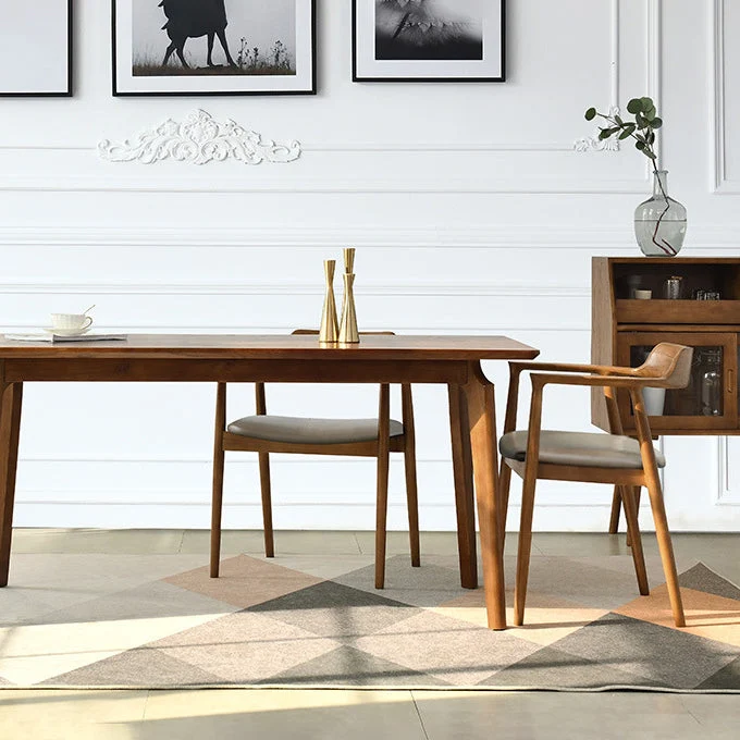 Poltrona da pranzo con braccioli con schienale aperto stile moderno legno con finitura opaca per uso domestico Clearhalo