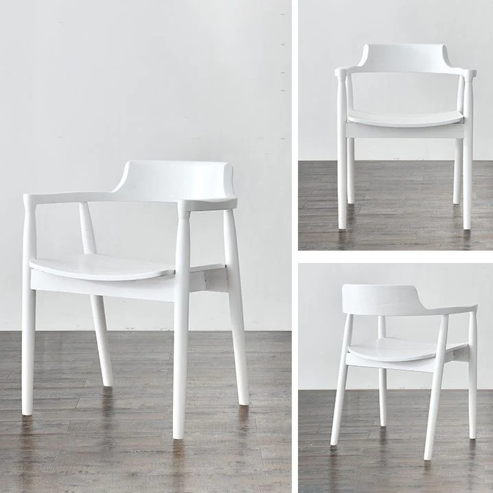 Poltrona da pranzo con braccioli con schienale aperto stile moderno legno con finitura opaca per uso domestico Clearhalo