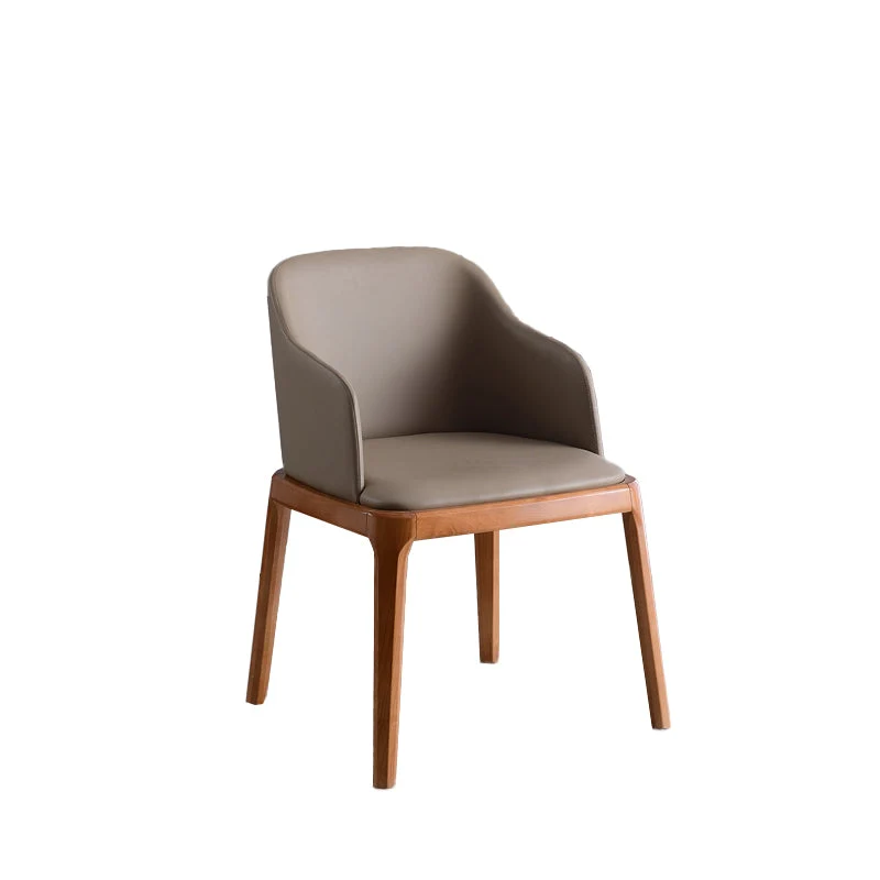Poltrona da pranzo contemporanea Sedia da pranzo ecopelle con gambe legno massello Clearhalo