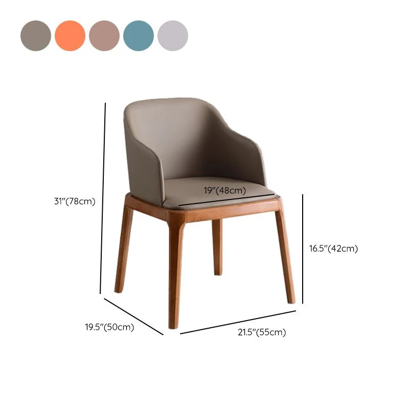 Poltrona da pranzo contemporanea Sedia da pranzo ecopelle con gambe legno massello Clearhalo