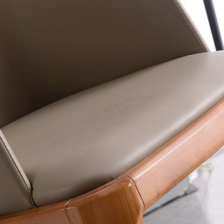 Poltrona da pranzo contemporanea Sedia da pranzo ecopelle con gambe legno massello Clearhalo