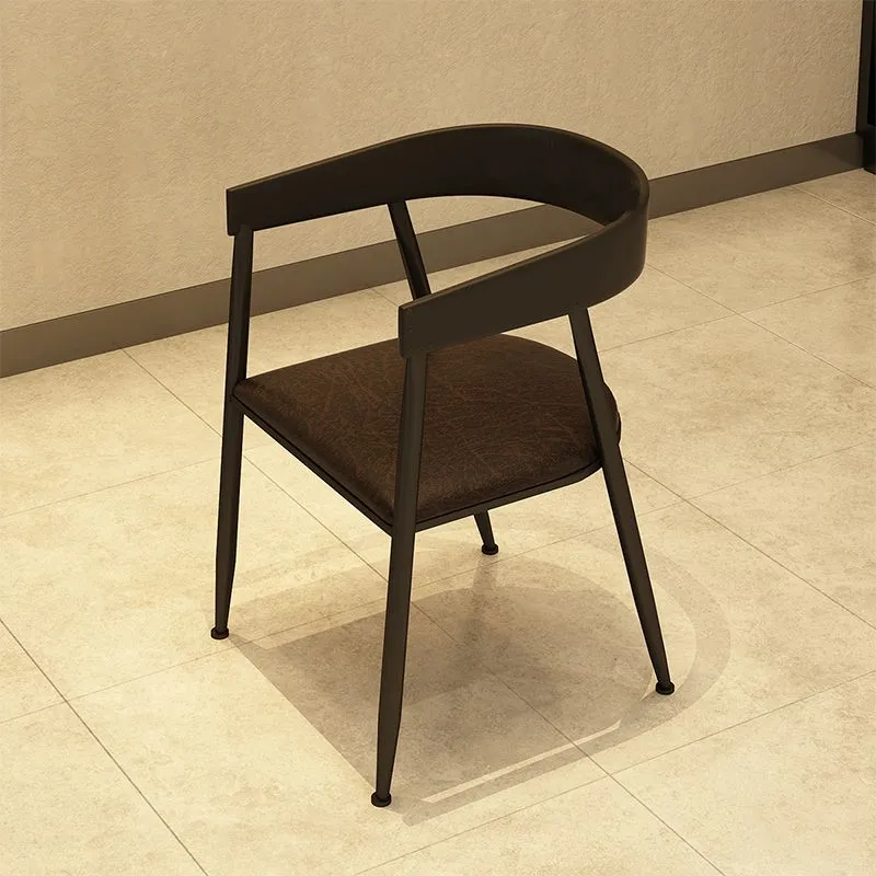 Poltrona da pranzo da cucina contemporanea Sedie da pranzo laterali metallo nero Clearhalo