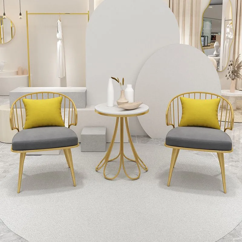 Poltrona da pranzo da cucina contemporanea Sedie da pranzo laterali metallo oro Clearhalo