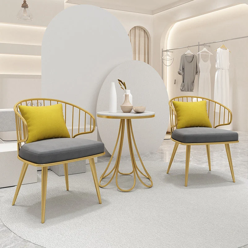Poltrona da pranzo da cucina contemporanea Sedie da pranzo laterali metallo oro Clearhalo