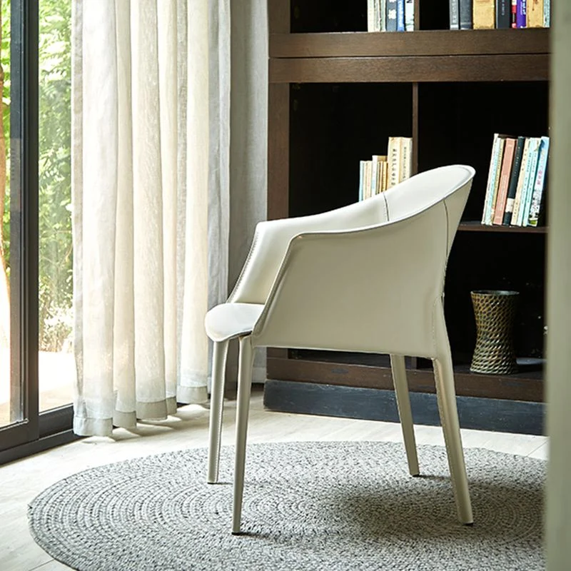 Poltrona da pranzo da cucina minimalista Poltrona da pranzo pelle PU con schienale solido Clearhalo