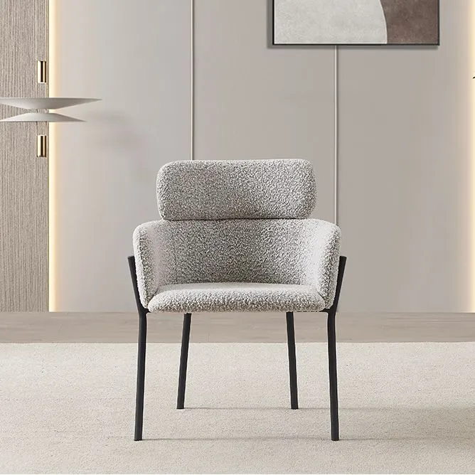 Poltrona da pranzo da cucina Sedia da pranzo contemporanea con gambe metallo nero Clearhalo