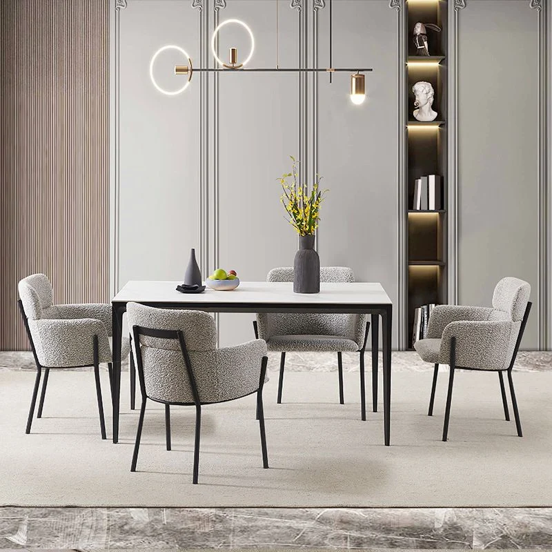 Poltrona da pranzo da cucina Sedia da pranzo contemporanea con gambe metallo nero Clearhalo