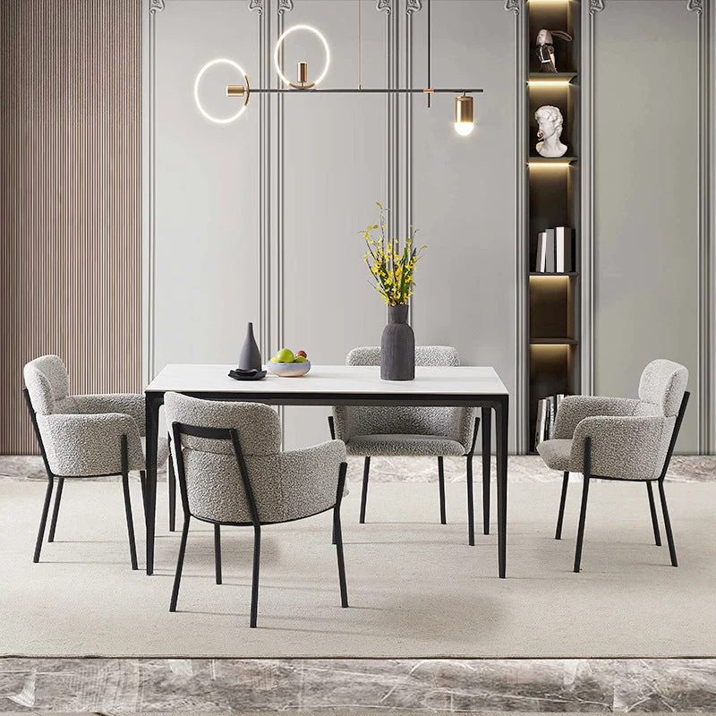 Poltrona da pranzo da cucina Sedia da pranzo contemporanea con gambe metallo nero Clearhalo