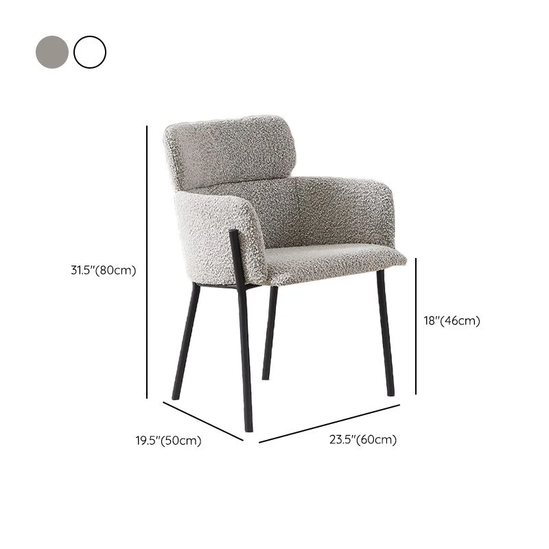 Poltrona da pranzo da cucina Sedia da pranzo contemporanea con gambe metallo nero Clearhalo