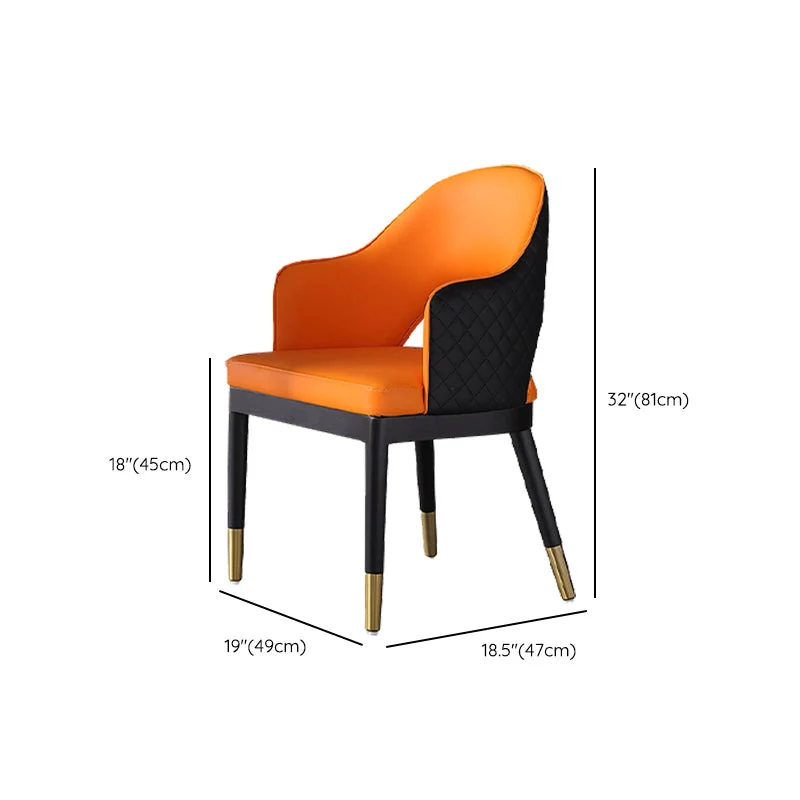 Poltrona da pranzo Glam con schienale aperto Sedia da pranzo pelle PU per la casa Clearhalo