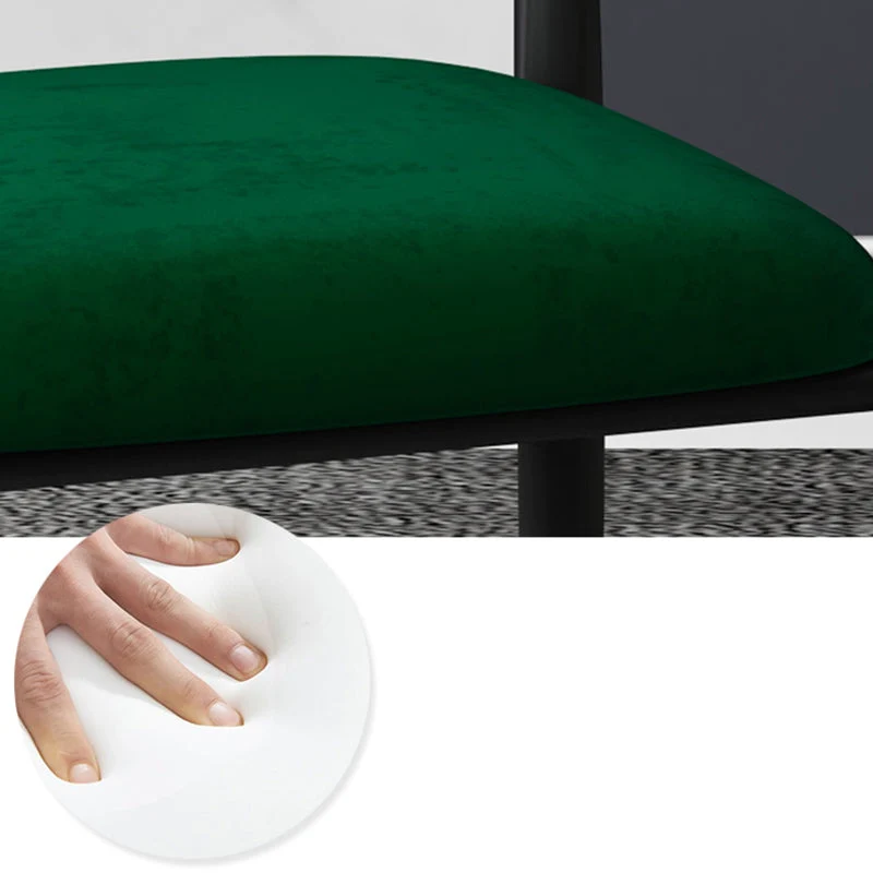 Poltrona da pranzo Glam Metal per la casa, con schienale aperto, colore nero Clearhalo