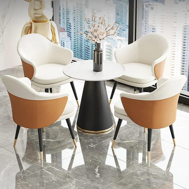 Poltrona da pranzo imbottita Glam Style Dining Chair per interni Clearhalo