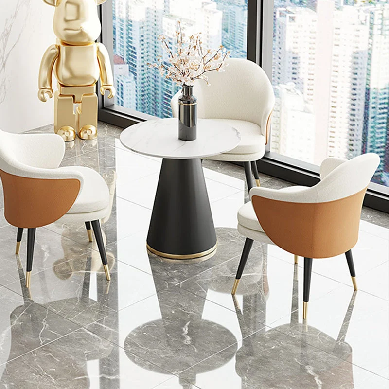 Poltrona da pranzo imbottita Glam Style Dining Chair per interni Clearhalo