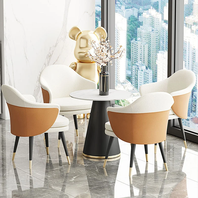 Poltrona da pranzo imbottita Glam Style Dining Chair per interni Clearhalo