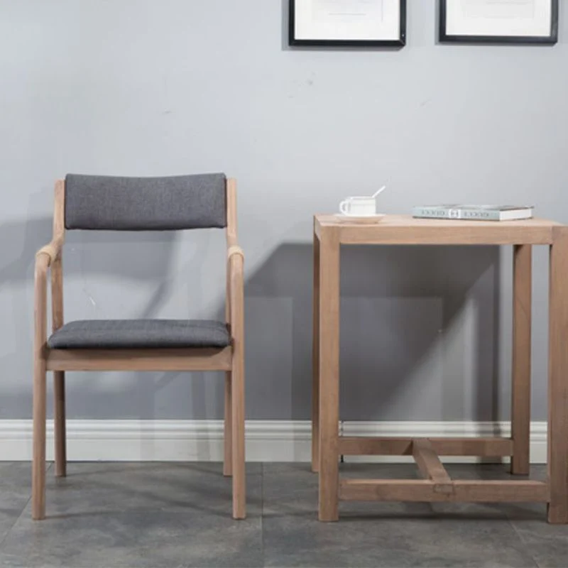 Poltrona da pranzo imbottita Sedia singola legno curvato con schienale aperto e gambe legno Clearhalo