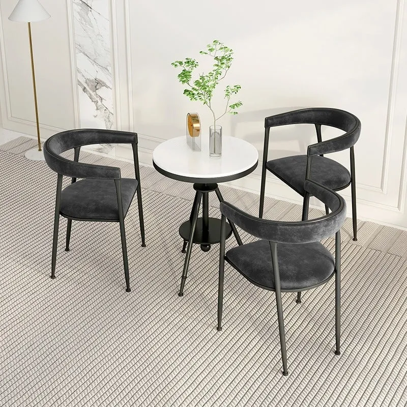 Poltrona da pranzo imbottita Sedie da pranzo con schienale canna per uso domestico Clearhalo