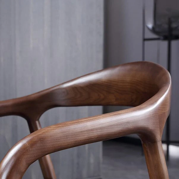 Poltrona da pranzo legno massello stile tradizionale, finitura opaca, con schienale aperto Clearhalo