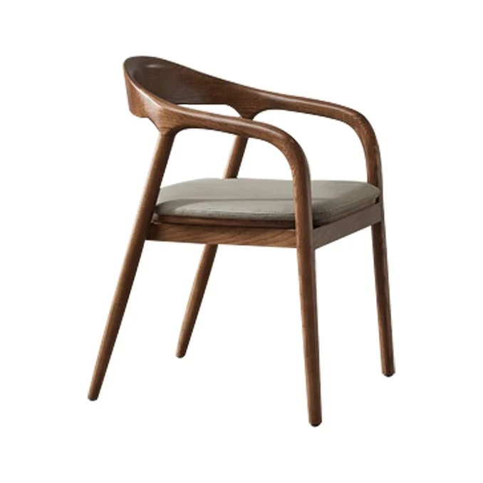 Poltrona da pranzo legno massello stile tradizionale, finitura opaca, con schienale aperto Clearhalo