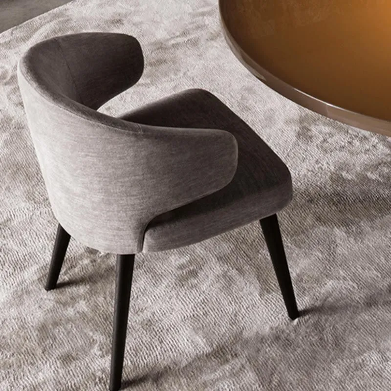 Poltrona da pranzo moderna acciaio con bracciolo laterale Wingback singolo finitura opaca Clearhalo