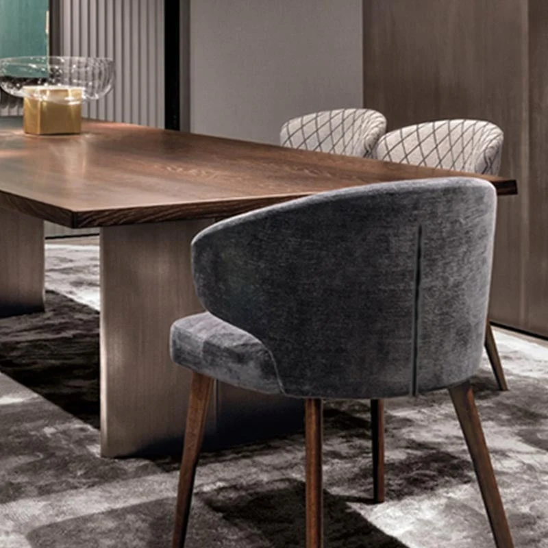 Poltrona da pranzo moderna acciaio con bracciolo laterale Wingback singolo finitura opaca Clearhalo
