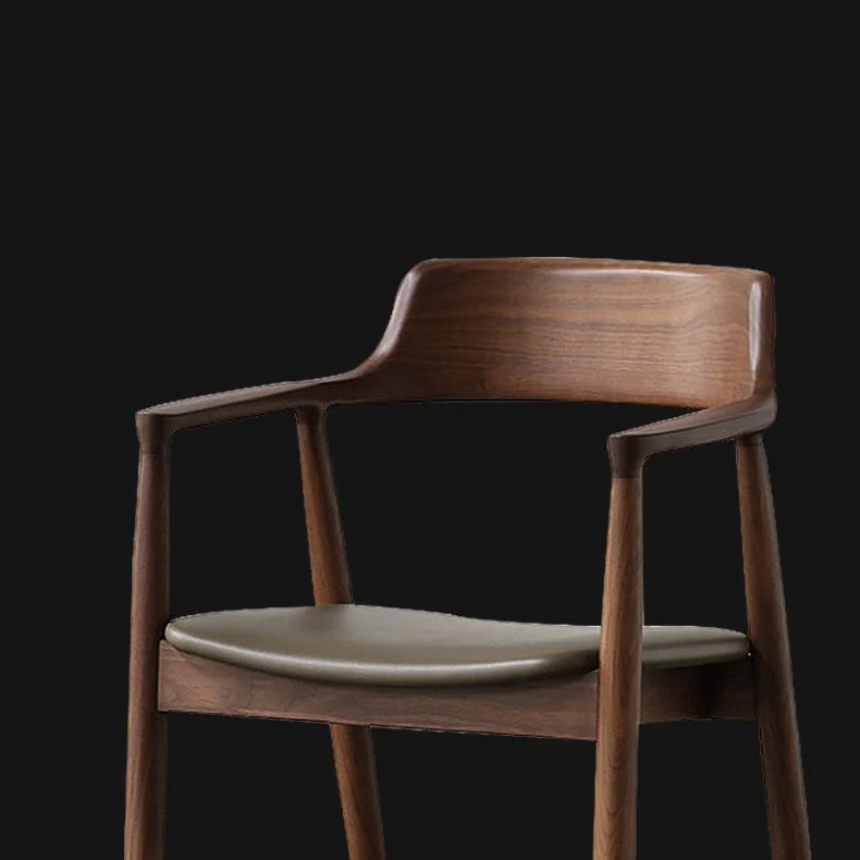Poltrona da pranzo moderna con schienale ampio da 22 pollici e 4 gambe legno per uso domestico Clearhalo