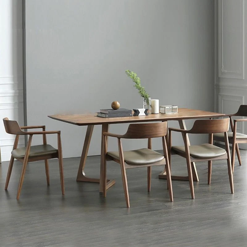 Poltrona da pranzo moderna con schienale ampio da 22 pollici e 4 gambe legno per uso domestico Clearhalo