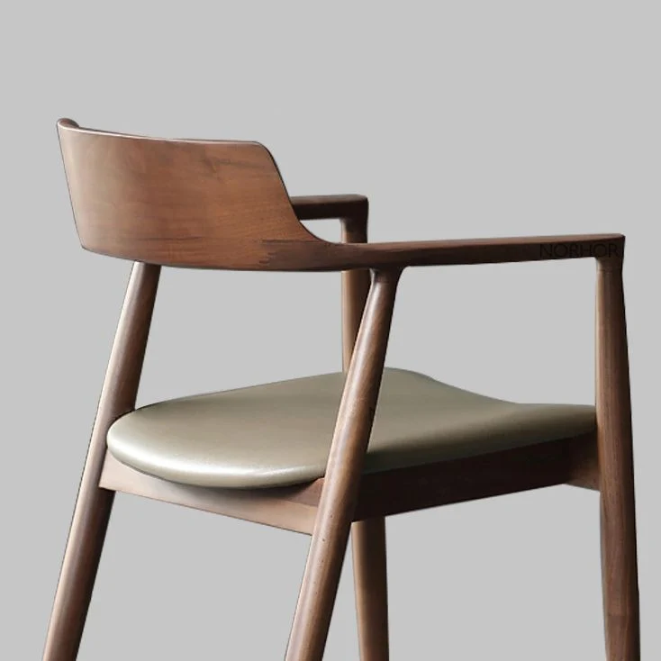 Poltrona da pranzo moderna con schienale ampio da 22 pollici e 4 gambe legno per uso domestico Clearhalo