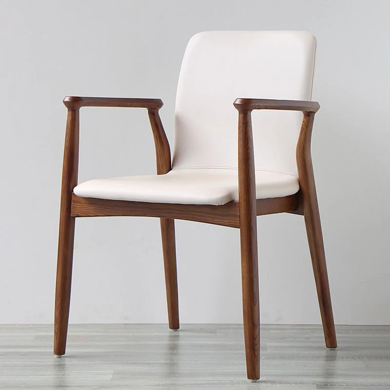 Poltrona da pranzo moderna con schienale massiccio da cucina Poltrona da pranzo legno massello Clearhalo