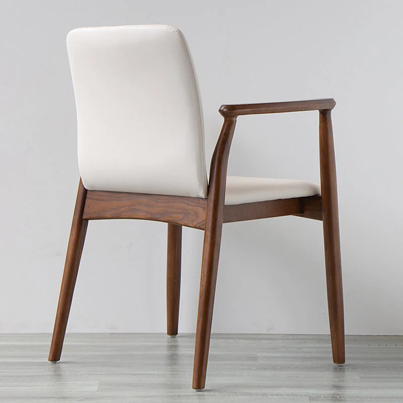 Poltrona da pranzo moderna con schienale massiccio da cucina Poltrona da pranzo legno massello Clearhalo