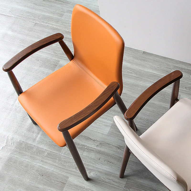 Poltrona da pranzo moderna con schienale massiccio da cucina Poltrona da pranzo legno massello Clearhalo