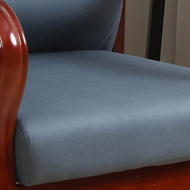 Poltrona da pranzo moderna imbottita con schienale alto e massiccio, con gambe legno Clearhalo