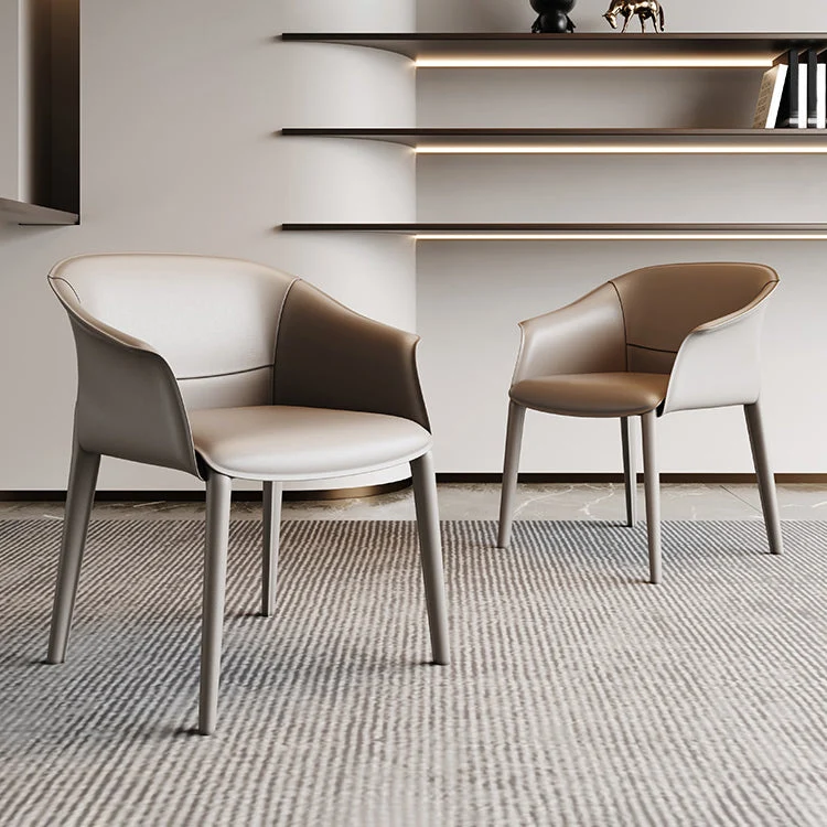 Poltrona da pranzo moderna imbottita per ospiti ecopelle Clearhalo