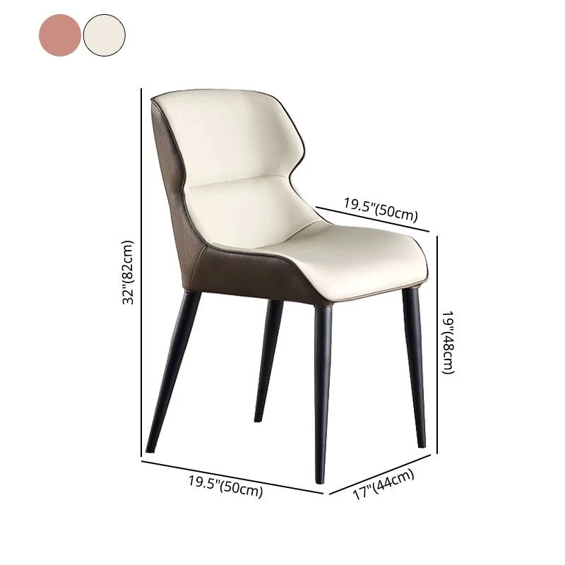 Poltrona da pranzo moderna metallo con schienale alto per uso domestico (set di 2) Clearhalo