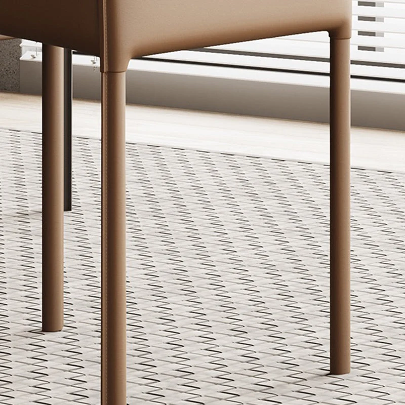 Poltrona da pranzo moderna pelle Poltrona laterale da pranzo metallo per uso domestico Clearhalo